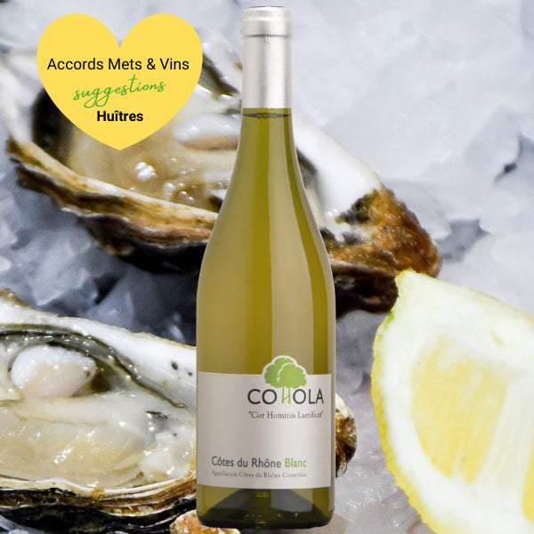 Château Cohola - Côtes du Rhône - 2020 - Blanc - €11,20 - Jérome Busato - MON CAVISTE Vins Bio et Naturels - www.mon-caviste.net - Accords Mets et Vins - Huîtres - suggestions